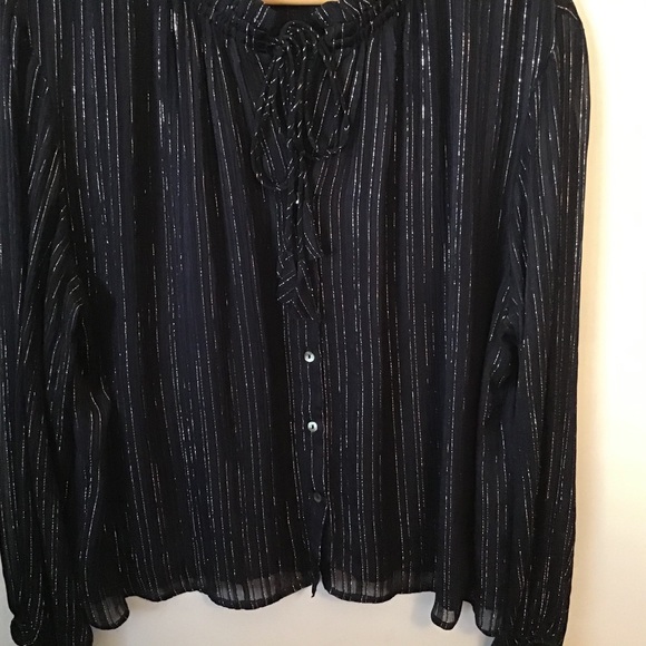 Anthropologie Seen Worn Kept Pleasant Blouse Lurex Oversized - Picture 6 of 8